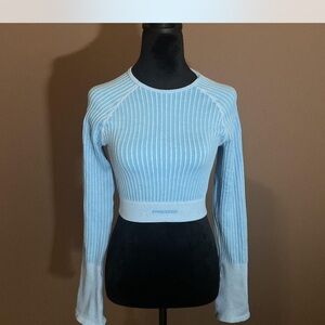 Prozis Light Blue and White Striped Bodysuit